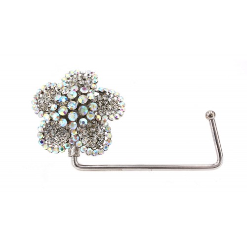 Bag Hanger - Rhinestone Flower - Clear - BH-GB1292CL